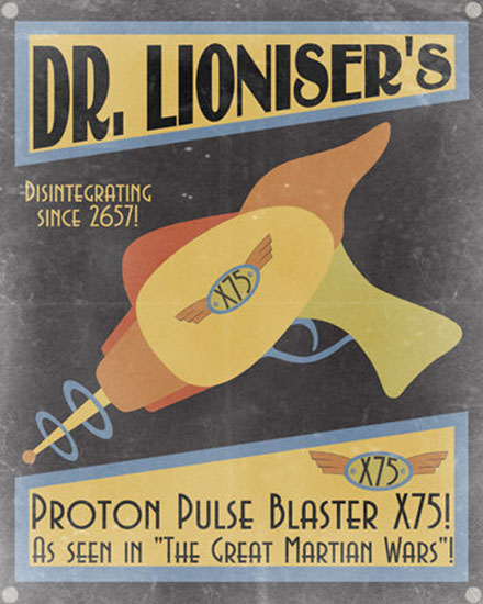 Dr. Lioniser's Retro Raygun Poster