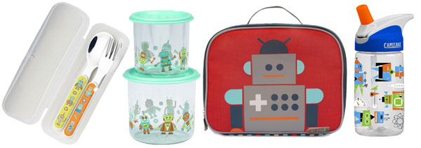 Retro Robot School Lunch Supplies