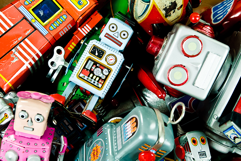 Retro Scifi Tin Toys, Robots, Rockets, Rayguns