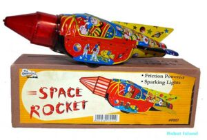 Space Commander Rocket Vintage Tin Toy