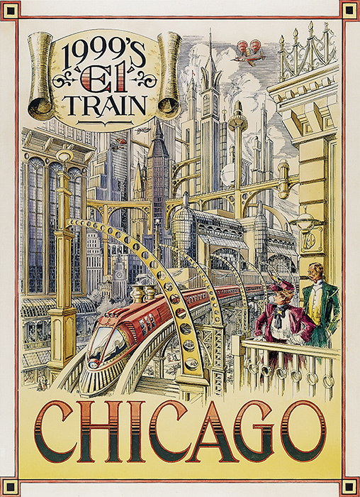 Disneyland Paris - Retrofuture Chicago El Train Poster