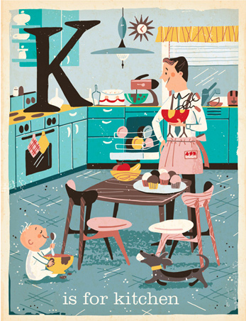 K is for Kitchen - 1950s midcentury design