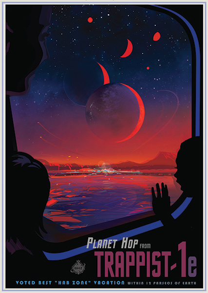 Trappist 1a NASA JPL Space Travel Posters