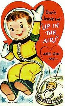 Up In The Air Retro Astronaut Valentine